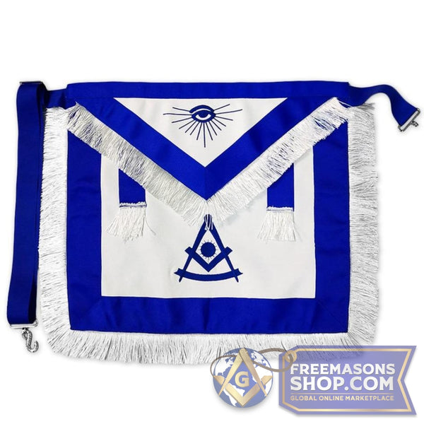 Past Master Masonic Apron (White Fringe) | FreemasonsShop.com | Apron