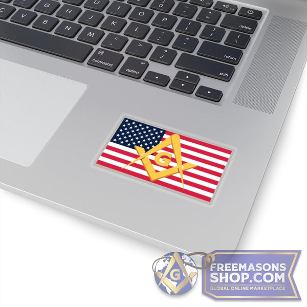 Masonic American Flag Sticker | FreemasonsShop.com | Paper products