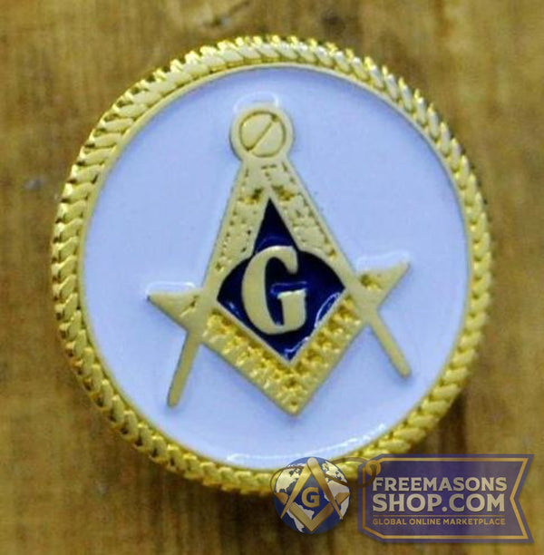 Masonic Lapel Pin White | FreemasonsShop.com | Pins