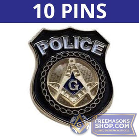 Masonic Police Badge Pins - Set of 10