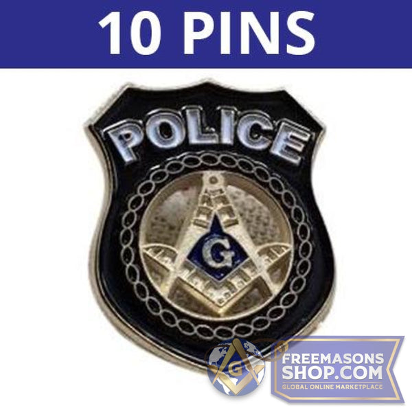 Masonic Police Badge Pins - Set of 10 | FreemasonsShop.com | Pins