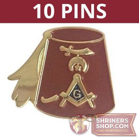 Shriners Fez Masonic Pins - Set of 10