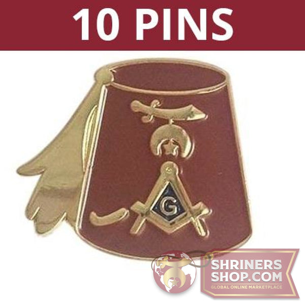 Shriners Fez Masonic Pins - Set of 10 | FreemasonsShop.com | Pins