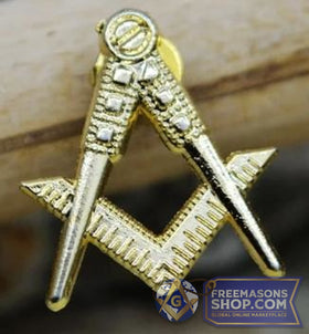 Hollow Square & Compass Lapel Pin