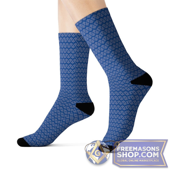 Masonic Pattern Socks - Blue | FreemasonsShop.com | All Over Prints