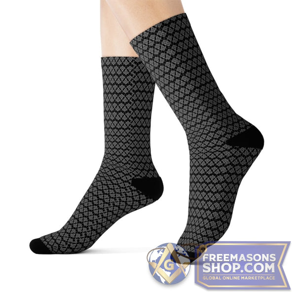 Masonic Pattern Socks - Black | FreemasonsShop.com | All Over Prints