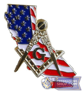 California USA Masonic Lapel Pins 1.25'' - 10 count