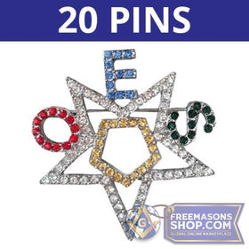 Eastern Star Crystal Pins - Set of 20