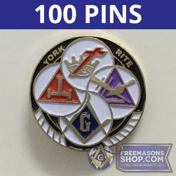 York Rite Lapel Pins - Set of 100 | FreemasonsShop.com | Pins