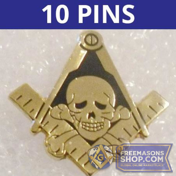Masonic Skull & Crossbones Pins - Set of 10 | FreemasonsShop.com |