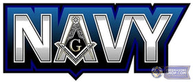 Masonic Navy Car Sticker 15cm x 6cm