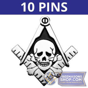 Skull & Crossbones Masonic Pins - Set of 10