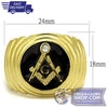 Masonic Stainless Steel Gold Ring with Crystal | FreemasonsShop.com | Ring