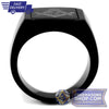 Masonic Black Stainless Steel Ring | FreemasonsShop.com | Ring