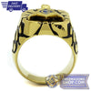 Gold Stainless Steel Ring Capri Blue Epoxy | FreemasonsShop.com | Ring