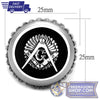 Masonic Crystal Ring Polished Stainless Steel | FreemasonsShop.com | Ring