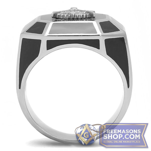 Masonic Stainless Steel Epoxy Ring | FreemasonsShop.com | Ring