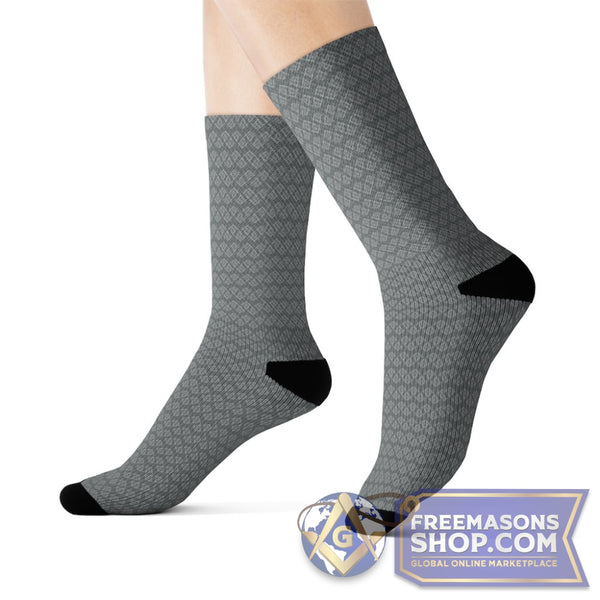 Masonic Pattern Socks - Gray | FreemasonsShop.com | All Over Prints
