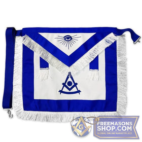Past Master Masonic Apron (White Fringe)