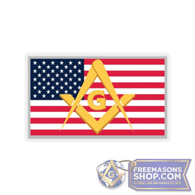 Masonic American Flag Sticker