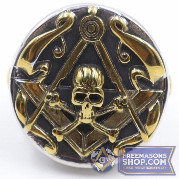 Skull & Crossbone Masonic Ring (Gold & Silver) | FreemasonsShop.com | Rings