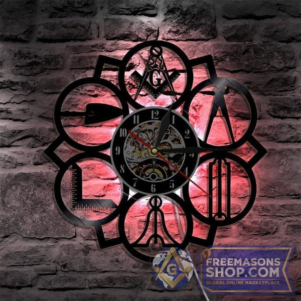 Masonic Tools LED Wall Clock | FreemasonsShop.com | Clock