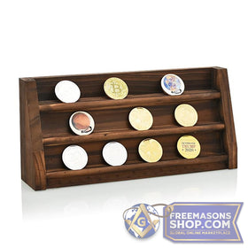 Wooden Masonic Challenge Coin Display Case