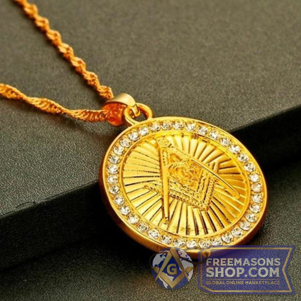 Gold Masonic Round Necklace | FreemasonsShop.com | Jewelry