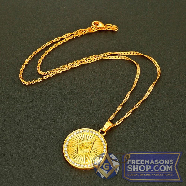Gold Masonic Round Necklace | FreemasonsShop.com | Jewelry