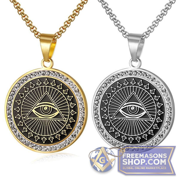 Freemason Rhinestones Pendant Necklace | FreemasonsShop.com | Jewelry