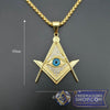 Masonic All-Seeing Eye Gold Zircon Necklace | FreemasonsShop.com | Jewelry