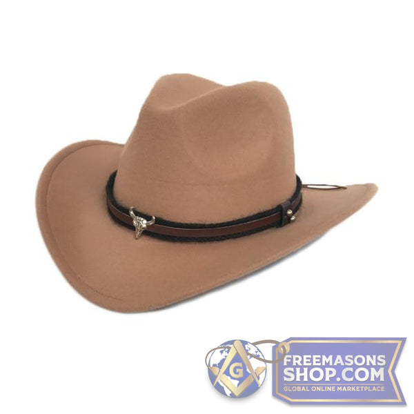 Worshipful Master Wide Brim Western Cowboy Hat (Various Colors) | FreemasonsShop.com | Hats