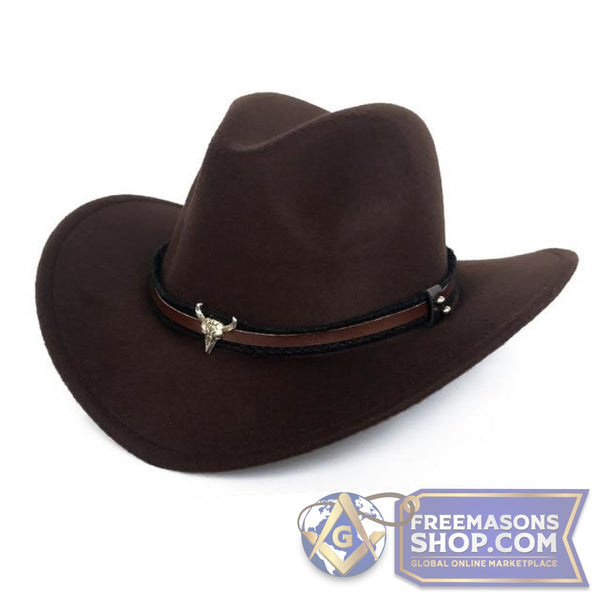 Worshipful Master Wide Brim Western Cowboy Hat (Various Colors) | FreemasonsShop.com | Hats