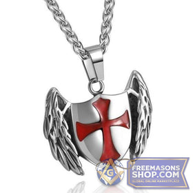 Knights Templar Cross Steel Necklace