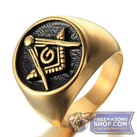 Gold & Black Masonic Ring