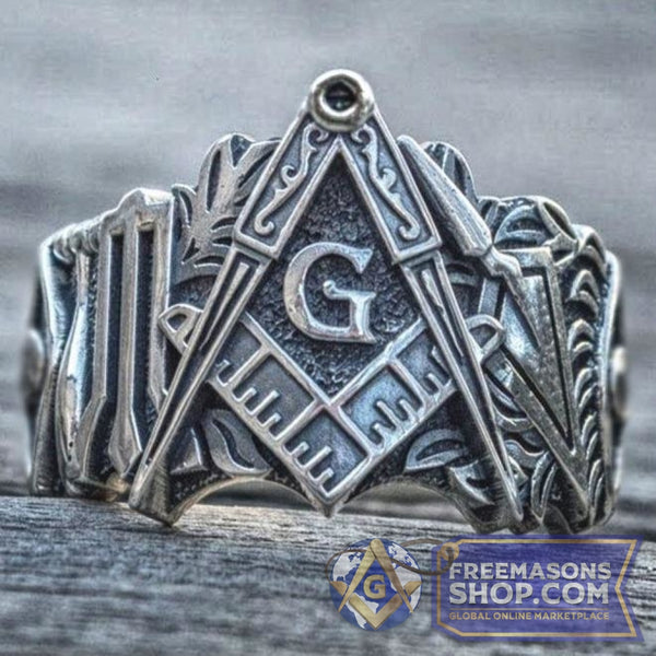 Masonic Ring Large Square & Compass | FreemasonsShop.com | Rings
