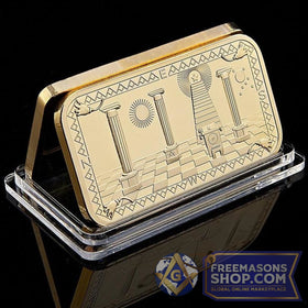 Masonic Challenge Coin Golden Bar