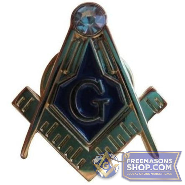 Masonic Lapel Pin with Stone | FreemasonsShop.com | Pins