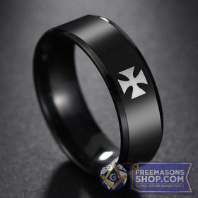 Knights Templar Black Band Ring