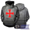 Knights Templar 3D Print Hooded Sweatshirt (Various Designs)