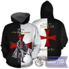 Knights Templar 3D Print Hooded Sweatshirt (Various Designs)