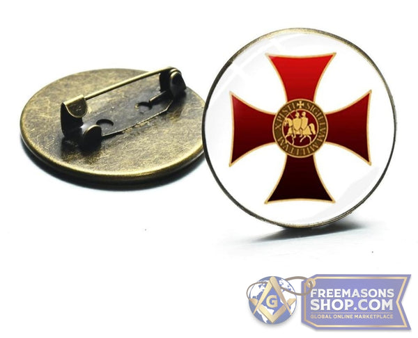 Knights Templar Glass Pin (Various Designs) | FreemasonsShop.com | Pins