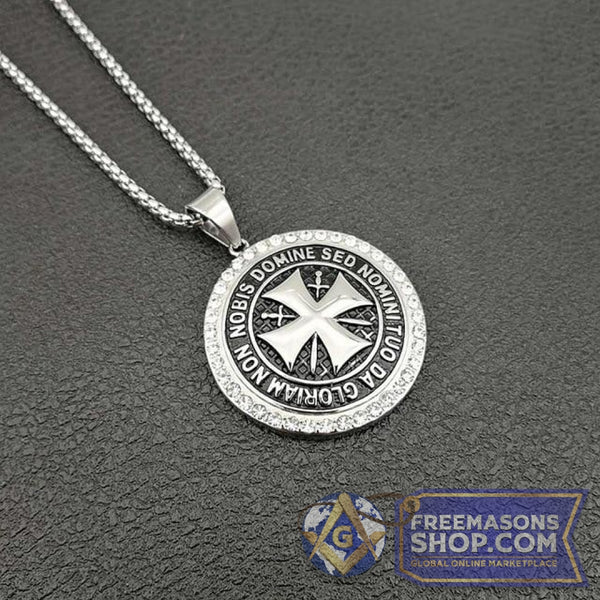 Knights Templar Steel Pendant (Gold or Silver) | FreemasonsShop.com | Jewelry