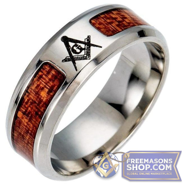 Wood Grain Masonic Rings | FreemasonsShop.com | Rings