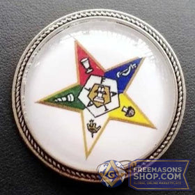 Eastern Star Glass Lapel Pin OES