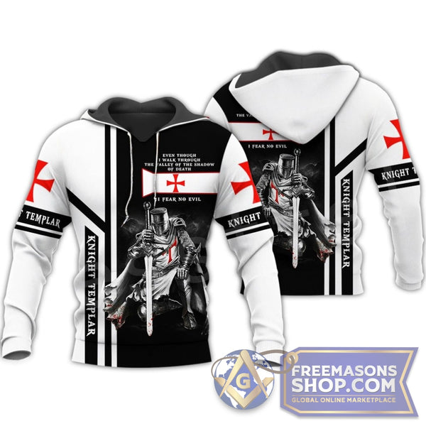 Knights Templar 3D Hoodie (White) | FreemasonsShop.com | Jacket