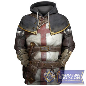 Knights Templar 3D Hooded Sweatshirt