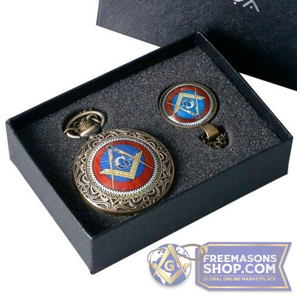 Freemason Pocket Watch Quartz Necklace Pendant Gift Set | FreemasonsShop.com | Watch
