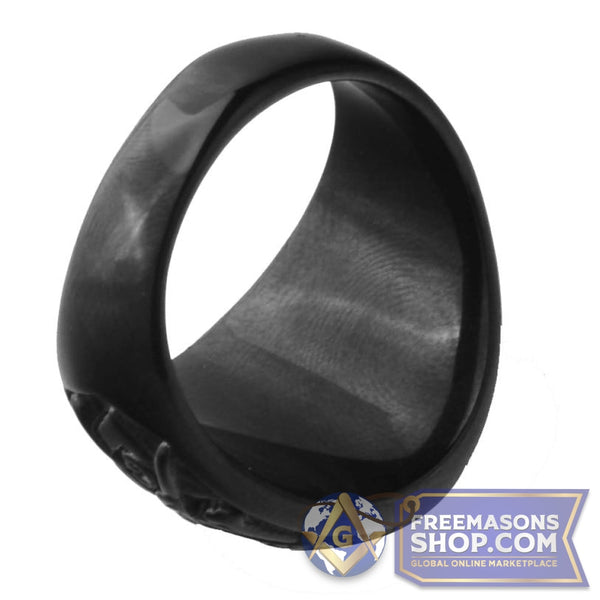 Freemason Black Stainless Steel Ring | FreemasonsShop.com | Rings