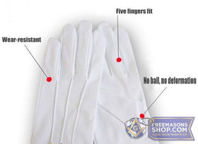 Blue Masonic Embroidery Gloves